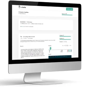 TestGorilla platform displayed on a computer.