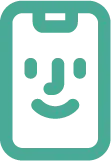 Rectangular smiley emoji icon.