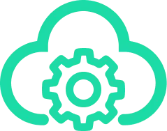 Icono verde de configuración de la nube