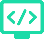 Icono verde de desarrollo web