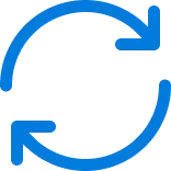 Un gráfico digital muestra un patrón circular de flechas azules que forman un bucle.