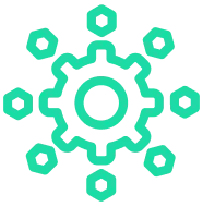 Icono de engranaje verde