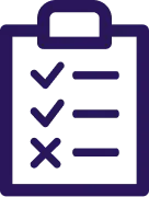 Icono de una lista de elementos en papel.