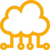Una nube pixelada con lluvia.