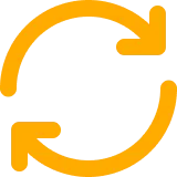 Un gráfico digital muestra un patrón circular de flechas naranjas que dan vueltas.