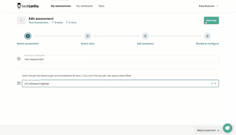 Set Up Candidate Video Creation in Seconds on the TestGorilla platform.