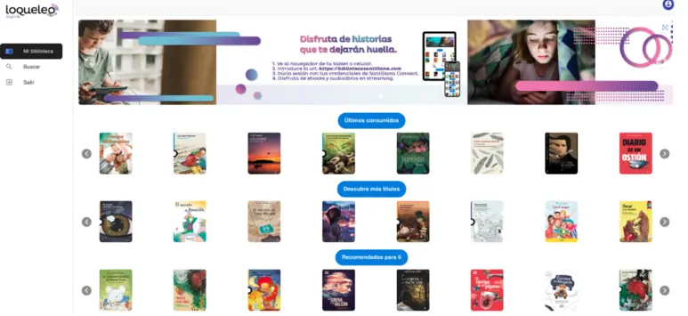 Dynamic carousels and personalized recommendations section of the Digital Library