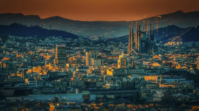Photograph of 'El Ayuntamiento de Barcelona' and its surroundings